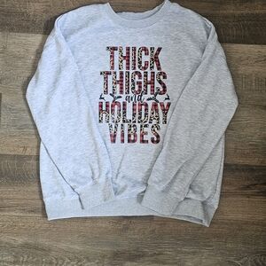 Gray Holiday Vibes Men's Sweater